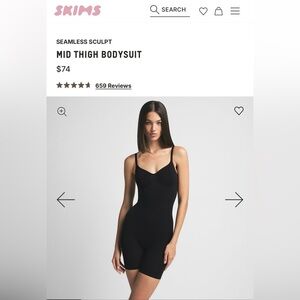 SKIMS Seamless Sculpt Black Bodysuit